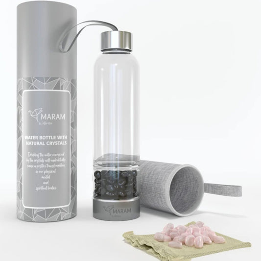 AquaGema Botella de cristal con piedras energéticas